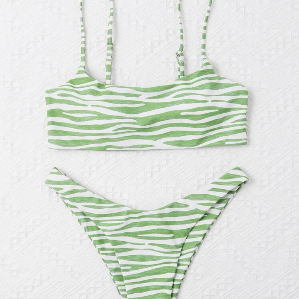 Zebra Stripe. High cut bathing suit
